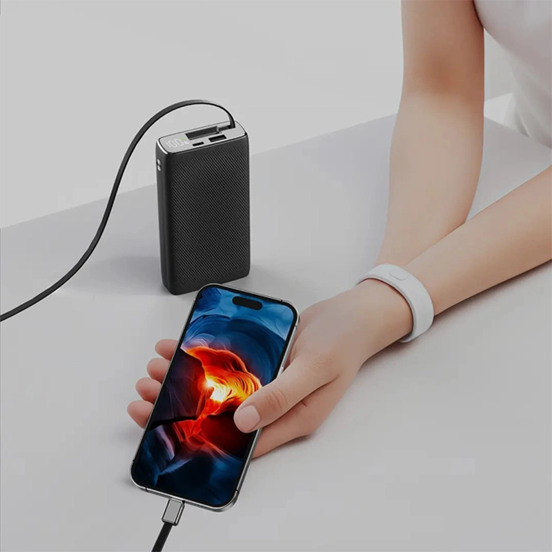 Powerology 20000mAh Retractable Cable Power Bank PP072